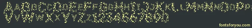 Flora SVG Font – Yellow Fonts on Black Background