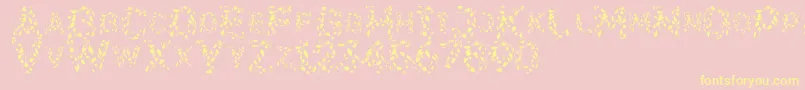 Flora SVG Font – Yellow Fonts on Pink Background