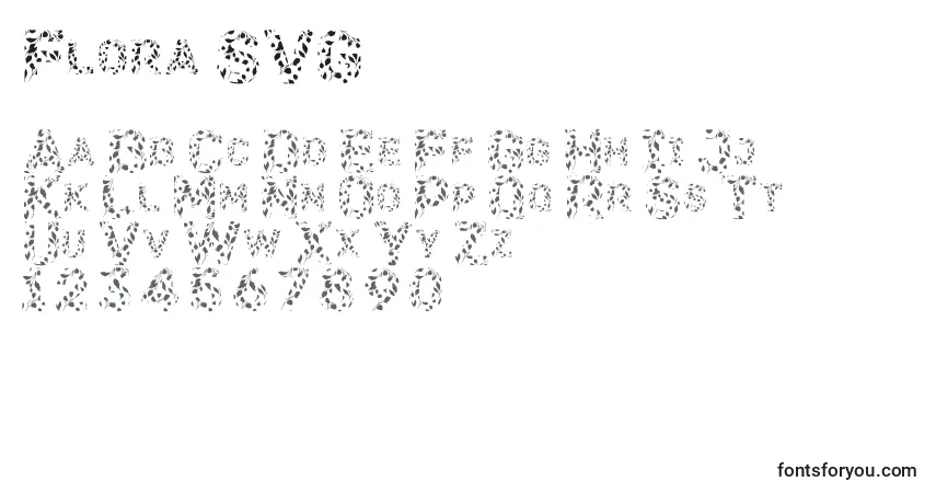 Flora SVG (126859)-fontti – aakkoset, numerot, erikoismerkit