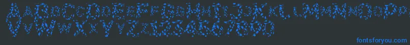 Flora SVG Font – Blue Fonts on Black Background