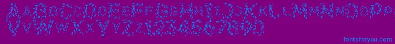 Flora SVG-Schriftart – Blaue Schriften auf violettem Hintergrund