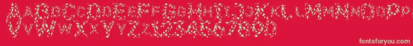 Flora SVG Font – Green Fonts on Red Background