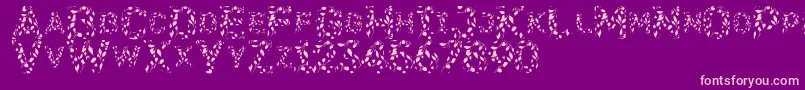 Police Flora SVG – polices roses sur fond violet