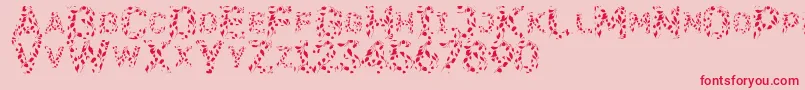 Flora SVG-Schriftart – Rote Schriften auf rosa Hintergrund