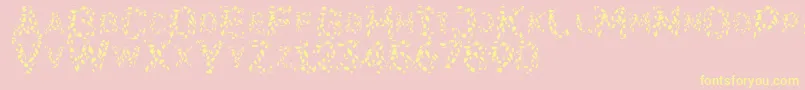 Flora SVG-Schriftart – Gelbe Schriften auf rosa Hintergrund