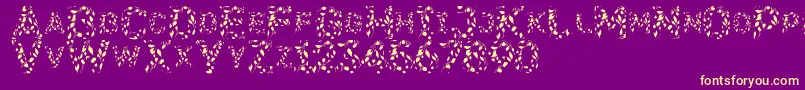 Flora SVG-Schriftart – Gelbe Schriften auf violettem Hintergrund