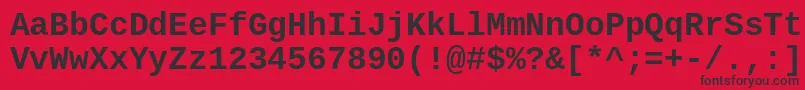 CousineBold Font – Black Fonts on Red Background