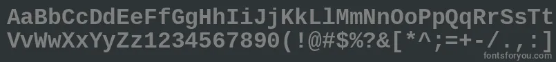 フォントCousineBold – 黒い背景に灰色の文字