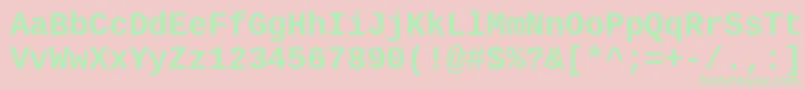 Police CousineBold – polices vertes sur fond rose