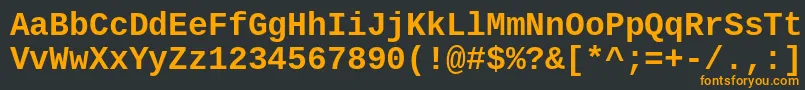 フォントCousineBold – 黒い背景にオレンジの文字