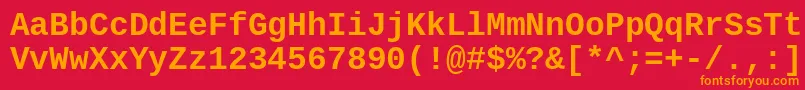 フォントCousineBold – 赤い背景にオレンジの文字