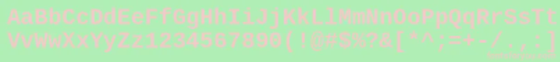 CousineBold Font – Pink Fonts on Green Background