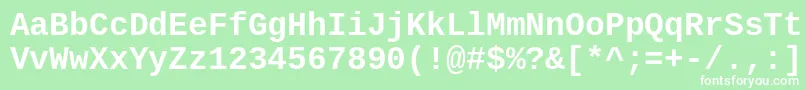 CousineBold Font – White Fonts on Green Background