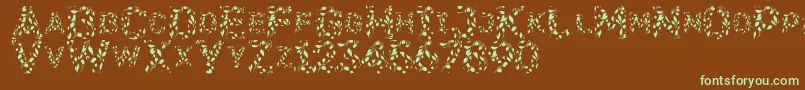 Flora Font – Green Fonts on Brown Background