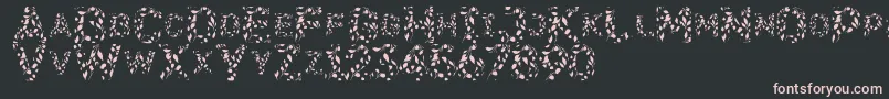Flora-Schriftart – Rosa Schriften auf schwarzem Hintergrund
