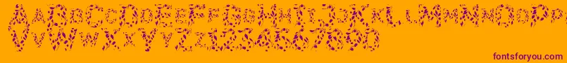 Flora Font – Purple Fonts on Orange Background