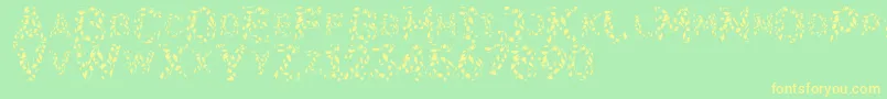 Flora Font – Yellow Fonts on Green Background