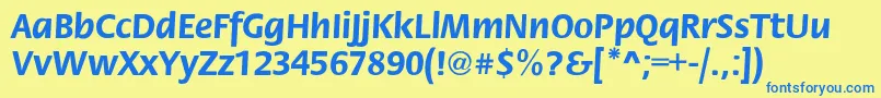 Flora Font – Blue Fonts on Yellow Background