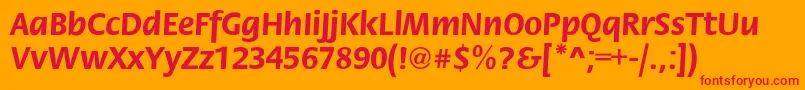Flora Font – Red Fonts on Orange Background