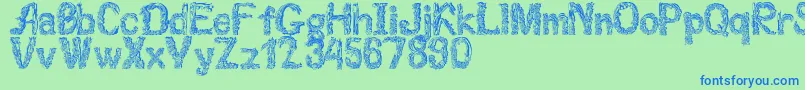 Florabet Font – Blue Fonts on Green Background