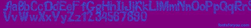 Florabet-Schriftart – Blaue Schriften auf violettem Hintergrund