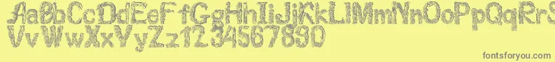 Florabet Font – Gray Fonts on Yellow Background