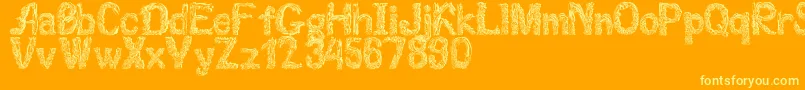 Florabet Font – Yellow Fonts on Orange Background