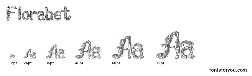 Размеры шрифта Florabet (126862)