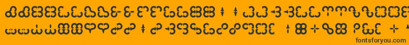 Floral Compass Font – Black Fonts on Orange Background