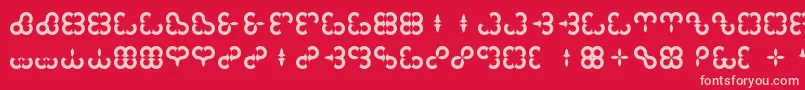 Floral Compass Font – Pink Fonts on Red Background