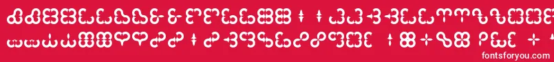 Floral Compass Font – White Fonts on Red Background