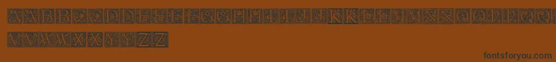 FloralCapitals-Schriftart – Schwarze Schriften auf braunem Hintergrund