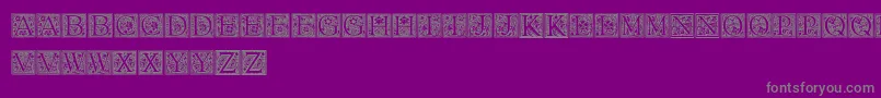 FloralCapitals Font – Gray Fonts on Purple Background