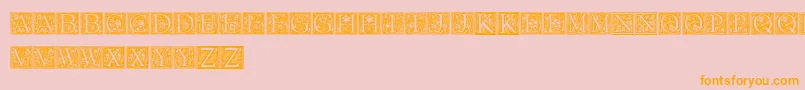 FloralCapitals Font – Orange Fonts on Pink Background