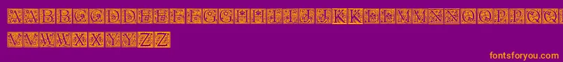 FloralCapitals Font – Orange Fonts on Purple Background