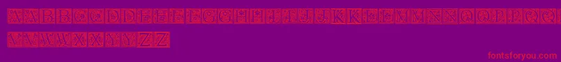 FloralCapitals Font – Red Fonts on Purple Background