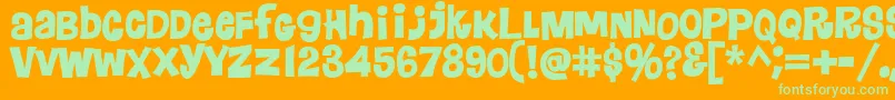 Floraless Font – Green Fonts on Orange Background