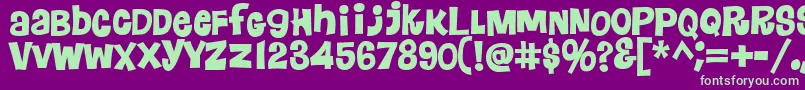 Floraless Font – Green Fonts on Purple Background