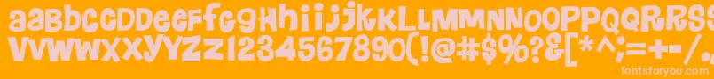 Floraless Font – Pink Fonts on Orange Background