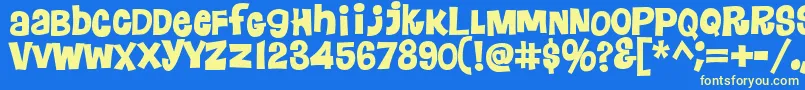 Floraless Font – Yellow Fonts on Blue Background