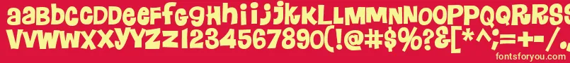 Floraless Font – Yellow Fonts on Red Background