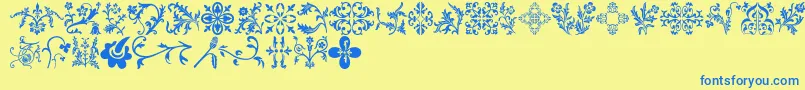 Floralia Font – Blue Fonts on Yellow Background