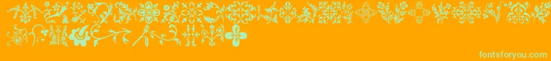 Floralia Font – Green Fonts on Orange Background