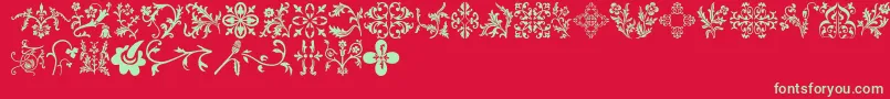 Floralia Font – Green Fonts on Red Background