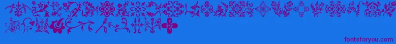 Floralia Font – Purple Fonts on Blue Background