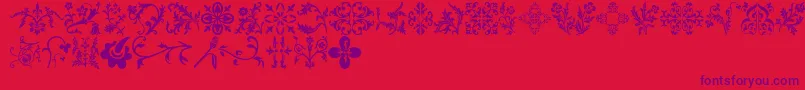 フォントFloralia – 赤い背景に紫のフォント