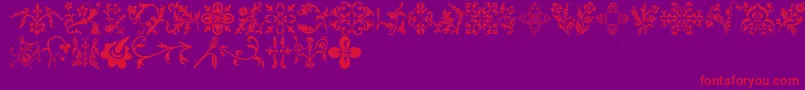 fuente Floralia – Fuentes Rojas Sobre Fondo Morado