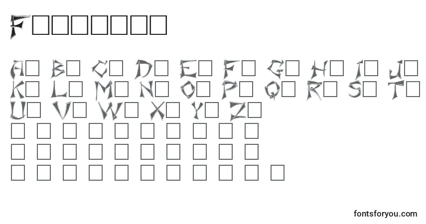 A fonte Floralis (126867) – alfabeto, números, caracteres especiais