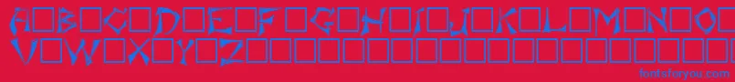 フォントFloralis – 赤い背景に青い文字