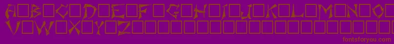 フォントFloralis – 紫色の背景に茶色のフォント